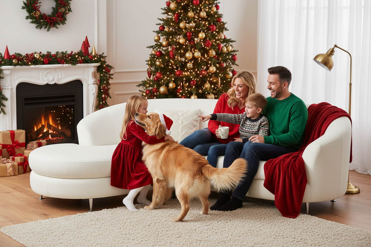 La niña debde de estar abrazando al perro, no de haber texto ni margen dorado